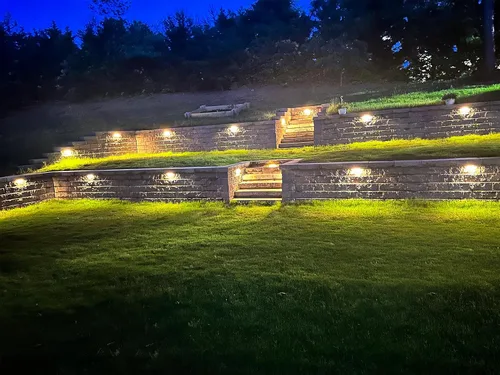 Vista 8 de GKOLED Luz Hardscape, luces de pared de pavimentadora, iluminación de paso de 6.8 pulgadas, chips LED integrados de 4 W 2700 K, carcasa de aluminio