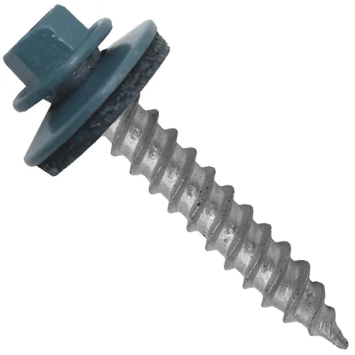 Vista 35 de 12 tornillos para techos de metal gris ABC de 1-1/2 pulgadas, cabezal de arandela hexagonal, arranque automático/roscado, arandela EPDM. 1 bolsa