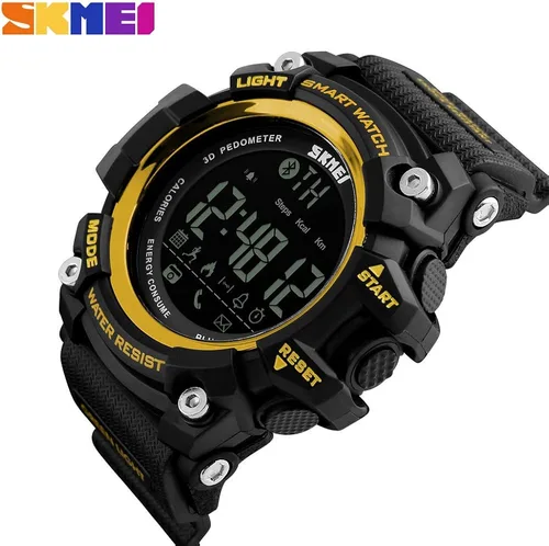 Vista 4 de FANMIS Reloj inteligente multifunción para hombre, podómetro, calorías, militares, deportes, Bluetooth, para Android, iPhone, rastreador