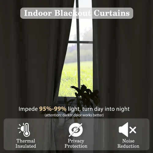 Vista 5 de Macochico Cortinas plisadas opacas negras con aislamiento térmico para cine en casa, sala de estar, oficina o área de negocios