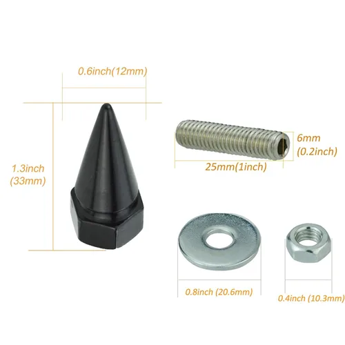 Vista 2 de Spike - Kit de tornillos para marco de matrícula, tornillos y tuercas Hot Rod JDM Style License Plate Screws Bolts, Decorative Vehicle Fasteners