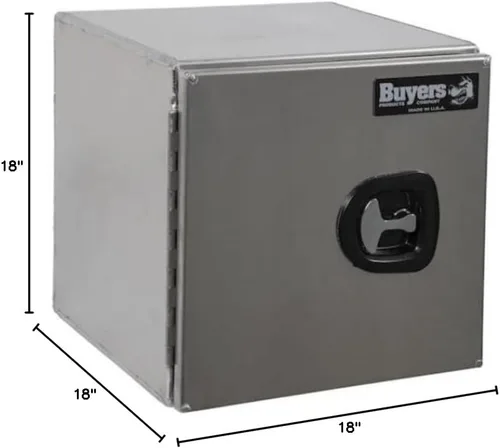 Vista 7 de Buyers Products 1705295 - Caja de herramientas para debajo de la carrocería con puertas de granero, 18 x 18 x 18 pulgadas, fabricada en Estados