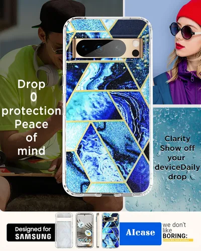 Vista 5 de AICase Funda para Google Pixel 8 Pro con protector de vidrio de cuerpo completo resistente [nunca amarillento] [grado militar anticaídas] protección