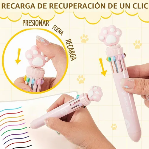 Vista 4 de Kosiz Paquete de 12 bolígrafos multicolor de 10 colores en uno