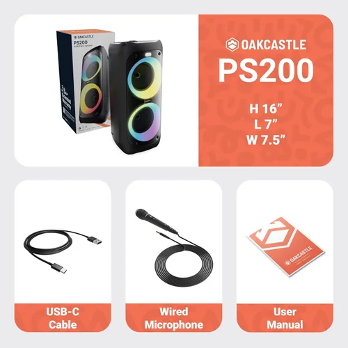 Vista 7 de Altavoz portátil Bluetooth para fiesta Potencia de 80W y batería recargable de hasta 5H Gran altavoz Bluetooth 2.0 con micrófono con cable