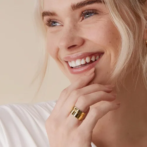 Vista 2 de PAVOI 18K Gold Plated 3 Rings Set Gold Stacking Rings for Women Stacking Ring Set