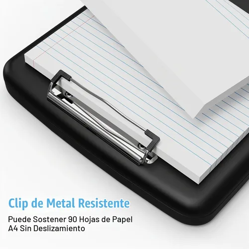 Vista 5 de Hongri - Portapapeles con almacenamiento con estuche para lápices, 8.5 x 11 pulgadas Negro