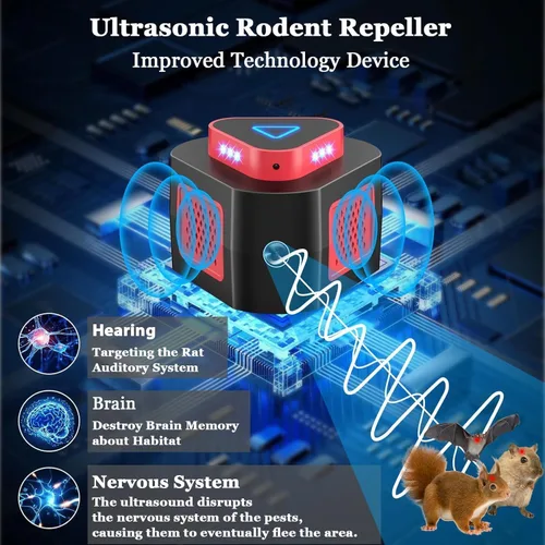 Vista 2 de Nuevo Repelente de Roedores Ultrasónico Mejorado Enchufable Repelente de Ratones Elimina Ratas Permanentemente Repelente Electrónico de 4 Modos