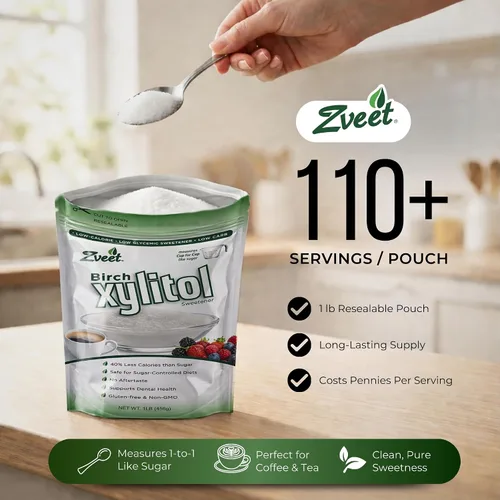 Vista 4 de Edulcorante de Abedul Xylitol de Zveet (fabricado en EE. UU)