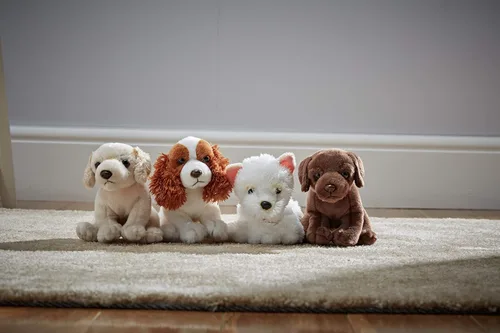 Vista 2 de Living Nature Golden Retriever - Cachorro de peluche suave y realista para perro, peluche ecológico Naturli, 6 pulgadas
