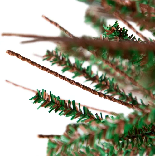 Vista 6 de Árbol de Navidad artificial mediano de dos tonos con ramita de Varsovia, 6 pies, sin iluminación