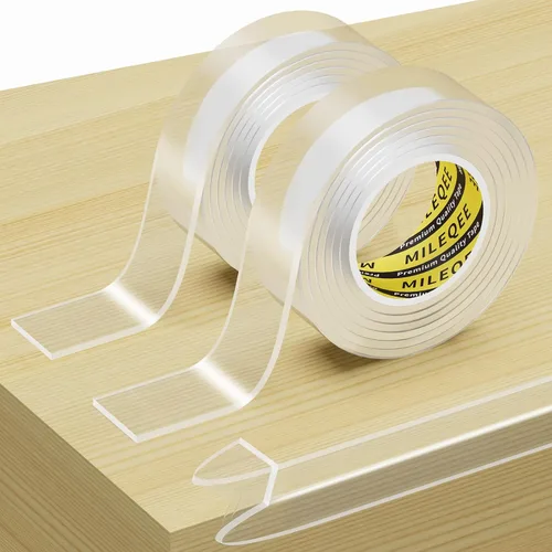 Vista 8 de Tira protectora de borde transparente, 1.57 pulgadas x 9.84 pies, cinta de cubierta de borde afilado, protectores autoadhesivos para puertas
