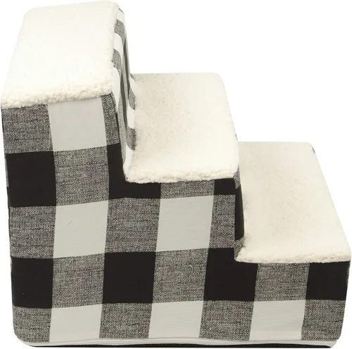 Vista 2 de Majestic Pet - Escaleras portátiles para mascotas suave escalón de espuma de sherpa escalones para perros y gatos rampa para cachorros