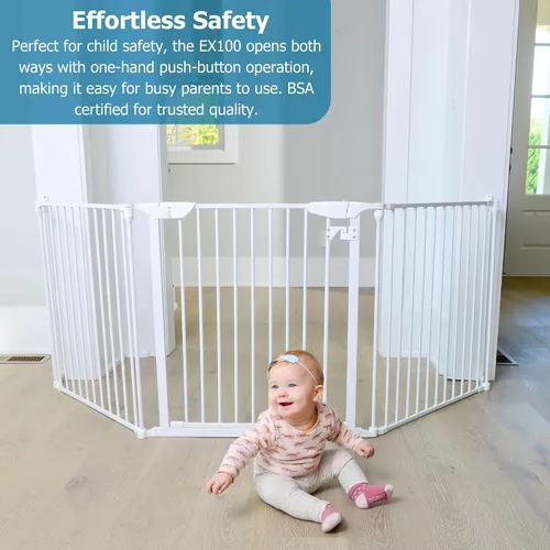 Vista 3 de Cardinal Gates EX100 XpandaGate - Puerta extensible para bebé, puerta extra ancha para perros, puerta de seguridad ajustable para niños y mascotas