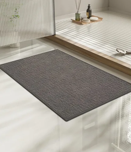 Vista 67 de Chakme Juego de 2 alfombras de baño ultrafinas, absorbentes, antideslizantes, lavables a máquina, color negro, 17 x 24 pulgadas / 17 x 30 pulgadas