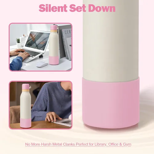Vista 4 de 2 botas de silicona superiores para Owala FreeSip Twist de 24 onzas, funda inferior resistente a los arañazos, accesorios de botella de Owala