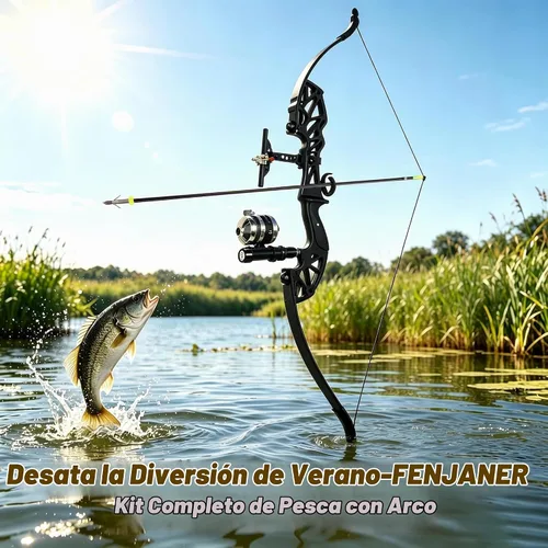 Vista 7 de Kit combinado de pesca de arco recurvo Takedown de 53 pulgadas, 30/40 libras solo para mano derecha arco de pesca con carrete de pesca y flechas
