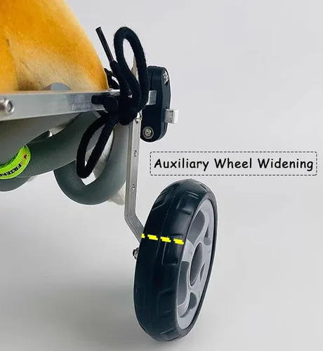 Vista 8 de Silla de ruedas para perro, 4 ruedas, soporte completo, ayuda ajustable para la movilidad de perros pequeños, carrito de asistencia para gatitos