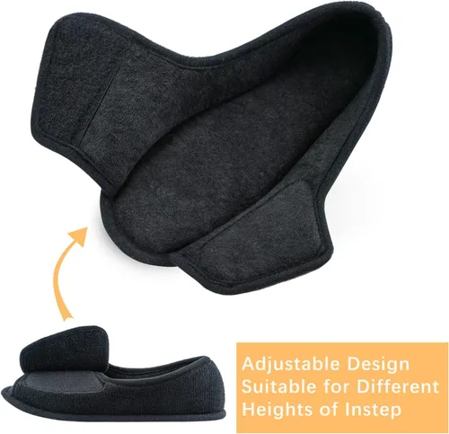 Vista 3 de Git-up -Pantuflas para mujer con diabetesartritisedema, cierre ajustable, espuma viscoelástica, punta abierta, extra ancha