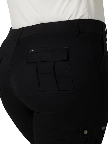Vista 4 de Lee Pantalón capri tipo cargo flexible para mujer, talla grande, ultra lux, cómodo