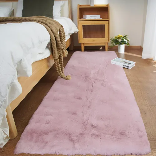 Vista 30 de Ghouse Alfombra ultrasuave de pelo sintético de conejo 2x3, alfombras lavables a máquina para dormitorio, alfombras esponjosas para sala de estar