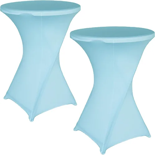 Vista 17 de Jeloris Paquete de 2 manteles redondos de elastano elástico de elastano de 32 x 43 pulgadas, color negro, para bodas, banquetes, eventos, fiestas