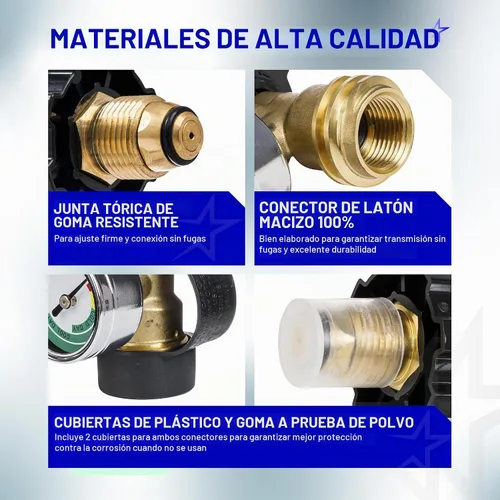 Vista 5 de BlueStars [100% latón sólido] Adaptador de tanque de propano de 100 libras