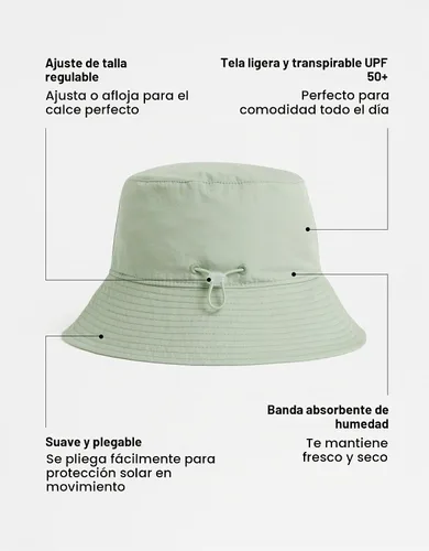 Vista 3 de Solbari Sombrero de pescador unisex Bondi UPF 50+ Verde salvia