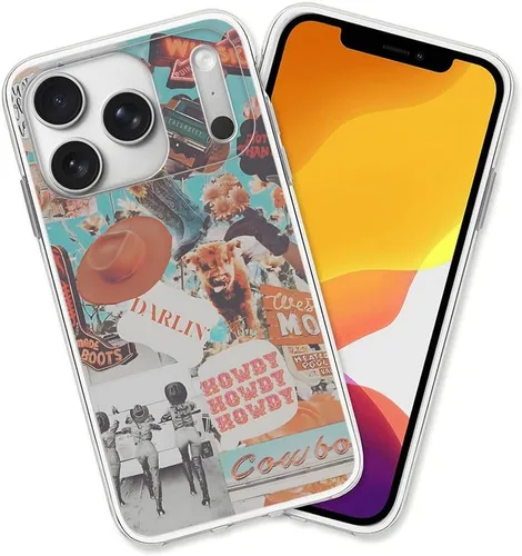 Vista 39 de Diseño para iPhone 14 Pro Max, diseño de acuarela de perros, collage de Pug para iPhone, protección a prueba de golpes, funda transparente de TPU