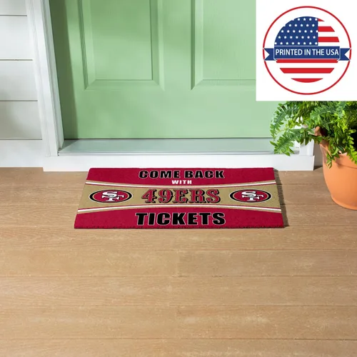 Vista 5 de Team Sports America NFL San Francisco 49ers Entrada interior y exterior 28 x 16 pulgadas Parte trasera antideslizante Tapetes de bienvenida