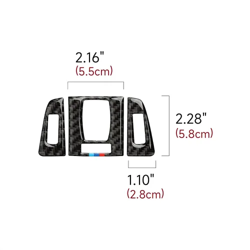 Vista 8 de 3 piezas de calcomanías de fibra de carbono para aire acondicionado de coche, cubierta de moldura adhesiva para BMW 3 4 Series F30 F31 F34 3GT F32