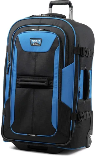 Vista 5 de Travelpro Luggage Bold - Rollaboard expandible de 22", AzulNegro, Maleta vertical enrollable expandible Bold Softside