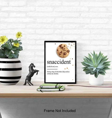 Vista 4 de Decoración artística de pared con definición de galletas con chispas de chocolate para el hogar, apartamento o cafetería, divertido póster