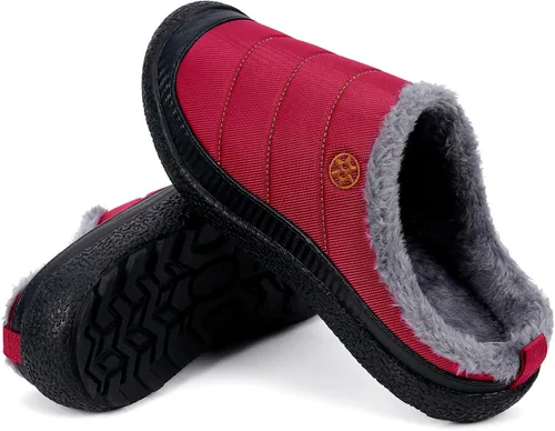 Vista 5 de Eagsouni - Pantuflas de casa para hombre con forro de piel para invierno