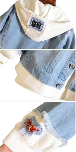 Vista 5 de Ning Qi Anime JujutsuKaisen - Chaquetas de mezclilla unisex con capucha