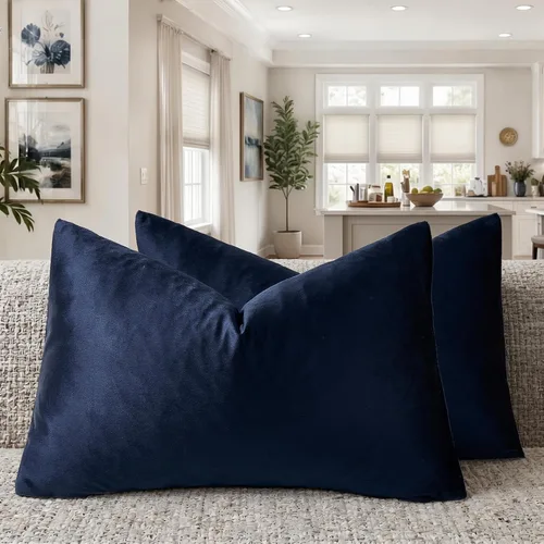 Vista 94 de GIGIZAZA Juego de 2 fundas de almohada doradas de terciopelo de 20 x 20 pulgadas para sofá Almohadas para sofá, tela texturizada suave de 9.88