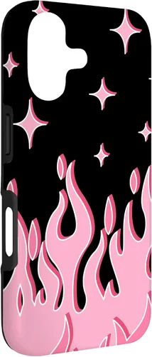 Vista 3 de Lindo patrón de llama rosa Grafitti Flames Pastel Goth Case para iPhone 17