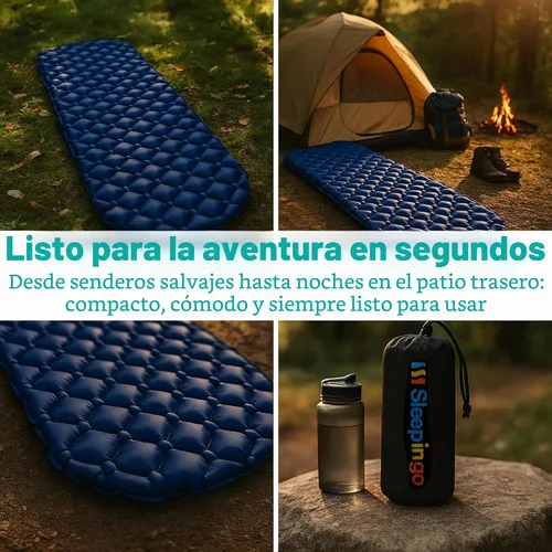 Vista 6 de Sleepingo Colchoneta de dormir ultraligera - Colchón inflable y compacto de aire de camping para mochileros, senderismo - Nuevo