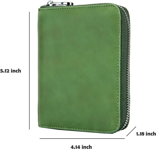 Vista 40 de boshiho Cartera con bloqueo RFID de 24 ranuras para tarjetas de crédito, de piel auténtica, organizador de múltiples tarjetas, con cremallera