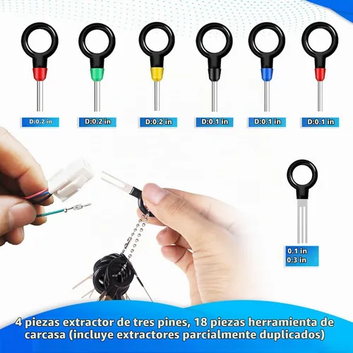 Vista 4 de Kikerike Kit de herramientas de extracción de terminales, 139 piezas, herramienta de desfilado, conector eléctrico, kit de herramientas