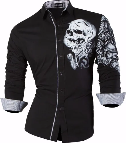 Vista 84 de JZS041, camisa de vestir de manga larga para hombre