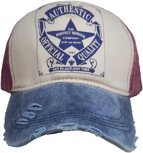 Vista 12 de Gorra de béisbol vintage con remaches de moda con letras cruzadas de algodón de mezclilla con borde deshilachado, sombrero de sol ajustable unisex