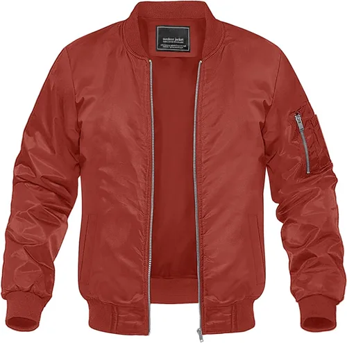 Vista 9 de MAGNIVIT - Chaqueta bomber ligera para hombre, cortavientos, casual, para primavera y otoño, para exteriores