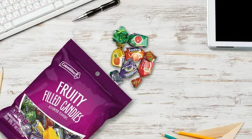 Vista 8 de Colombina Sweet Delights – Caramelos rellenos de frutas de 7 onzas – Cáscara dura y centro suave líquido – Piña, uva, manzana verde, fresa sabores