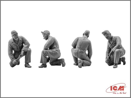 Vista 5 de ICM 48083 Figura de plástico Modelo USAAF Pilotos y personal de tierra (1941-1945) (5 figuras - 3 pilotos, 2 mecánicos), kit de modelo de avión