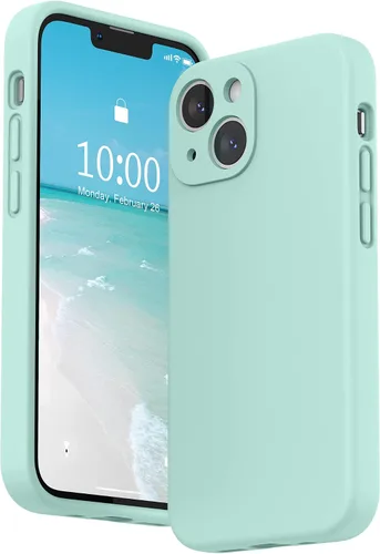 Vista 34 de SURPHY Funda compatible con iPhone 13 Mini con protector de pantalla, (protección de cámara y forro de microfibra suave), funda de silicona líquida