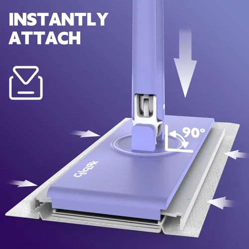 Vista 3 de Barredora con trapeador, acoplamiento y remoción instantánea sin contacto, compatible con almohadillas Swiffer, trapeador de sujeción para polvo
