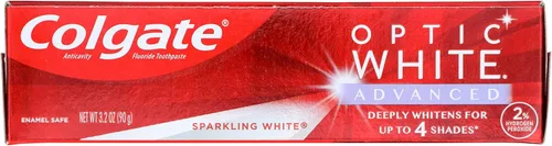 Vista 6 de Colgate Optic White Advanced - Pasta dental blanqueadora de dientes, color blanco brillante, 3.2 onzas