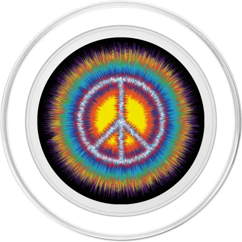 Vista 2 de Sunburst Peace SIgn Groovy 70s Retro Peace Sign PopSockets MagSafe PopGrip para iPhone