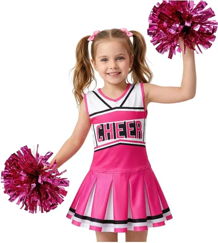 Vista 9 de Disfraz de animadora para niñas de Koatobbor, traje de animadora para Halloween, fiesta de cumpleaños, regalo Negro